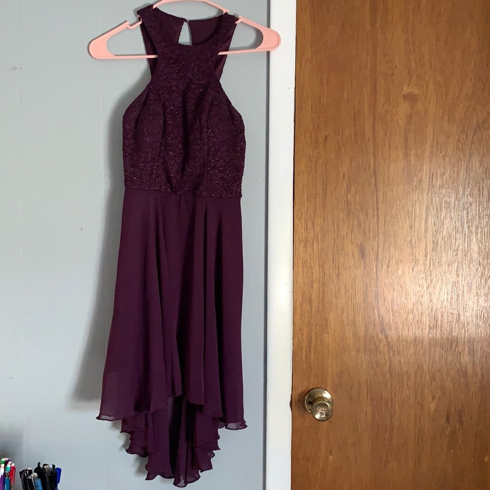Purple high low formal dress. Size 0